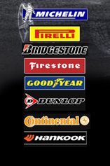 Michelin, Pirelli, Bridgestone, Firestone, Goodyear, Dunlop, Continental, Hankook